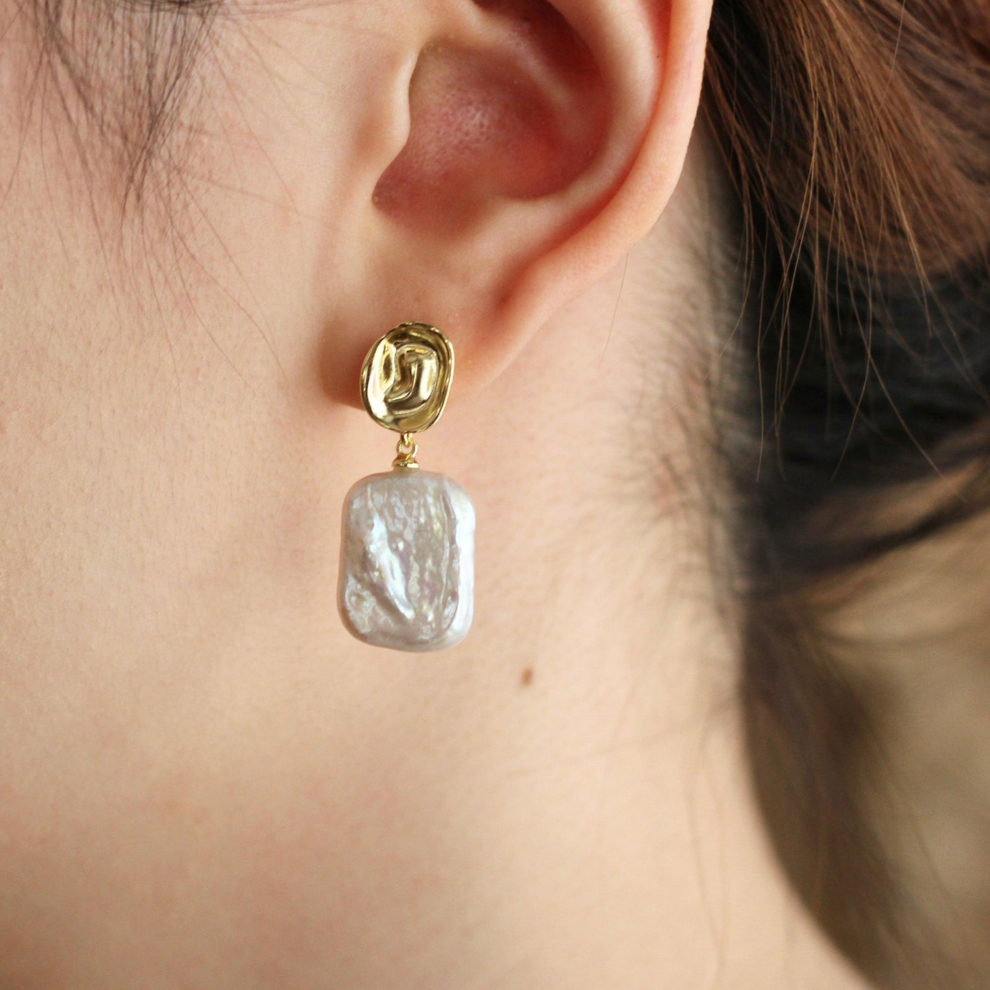 BAROQUE STUD DROP EARRING - Ms. Pearl